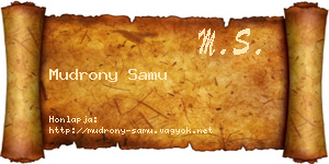 Mudrony Samu névjegykártya
